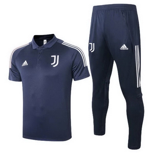 Polo Komplett Set Juventus 2020-21 Blau Marine
